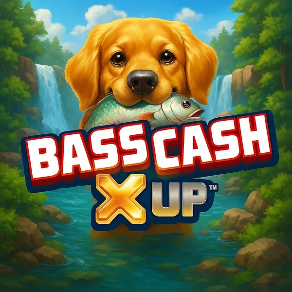 Bass Cash X UP logo by Alchemy Gaming at Herospin CasinoBass Cash X UP